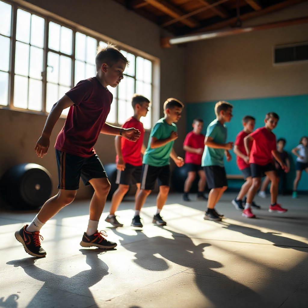 Freepik Boys Training In A Vibrant Gym Dynamic Angles Sunl 64565