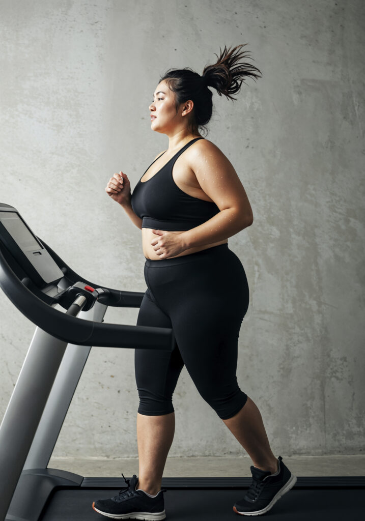 plus size person working out