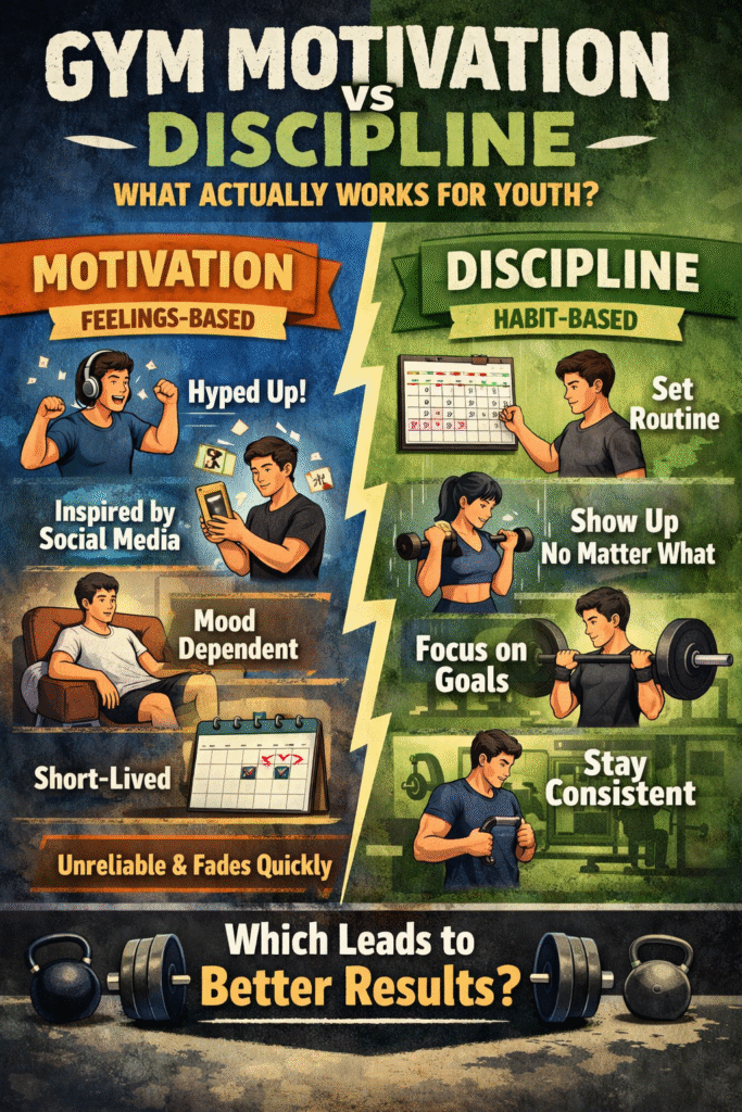 Gym Motivation vs Discipline: What Actually Works for Youth? Gym Motivation vs Discipline: What Actually Works for Youth?